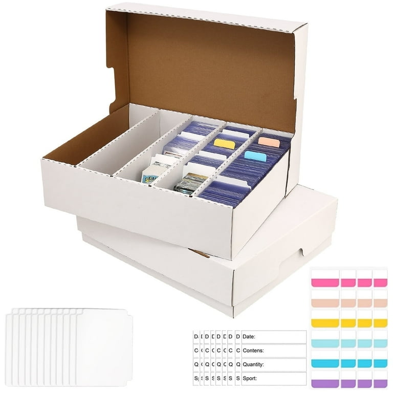 EBOAUSI Trading Card Storage Box, 5 Row Organizer, Holds 3950 Cards, Durable Corrugated Paper - Walmart.com EBOAUSI Trading Card Storage Box, 5 Row Organizer, Holds 3950 Cards, Durable Corrugated Paper - Walmart.com