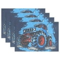 thumbnail image 1 of Monster Truck 12×18 inch Placemats Heat Resistant Washable Foldable Rectangular Placemats Set Decoration Indoor Outdoor for Kitchen Dining Table 6PCs, 1 of 8