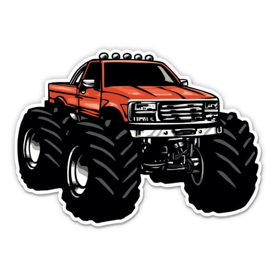 Monster Truck - 5" Vinyl Sticker - For Car Laptop I-Pad - Waterproof Decal