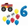 thumbnail image 1 of Monster Truck 6th Happy Birthday Party Supplies 10 Piece Balloon Bouquet Decorations Set, 1 of 1