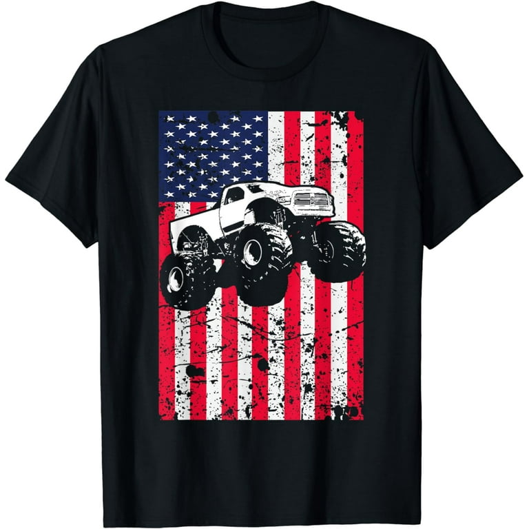 Monster Truck American Flag Racing USA Patriotic T-Shirt T-Shirt Monster Truck American Flag Racing USA Patriotic T-Shirt T-Shirt