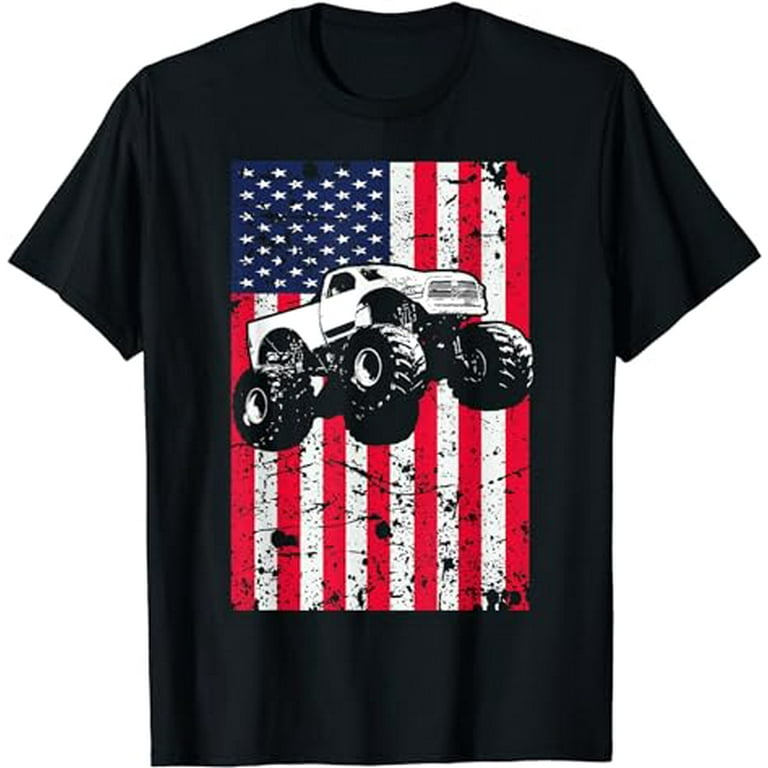 Monster Truck American Flag Racing USA Patriotic T-Shirt T-Shirt Monster Truck American Flag Racing USA Patriotic T-Shirt T-Shirt