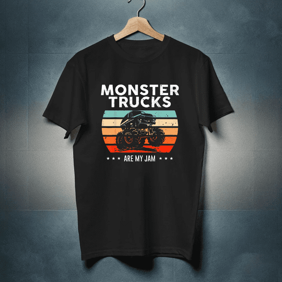 Monster Truck Are My Jam Vintage Retro, H12582 T-Shirt, for Men and Women, Up to Size 5XL