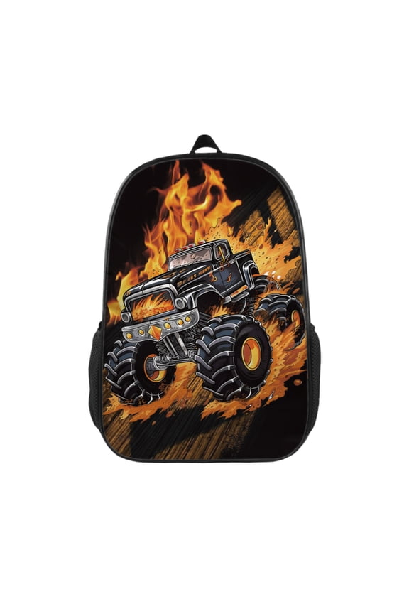 Monster Truck Backpack 17 Inch Large Capacity Casual Backpack