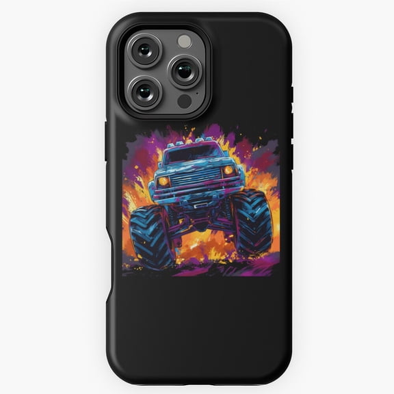 Monster Truck Big Retro Race Dad Jam Phone Case for iPhone 16 15 14 13 12 11 Pro Max - Collector Phone M97