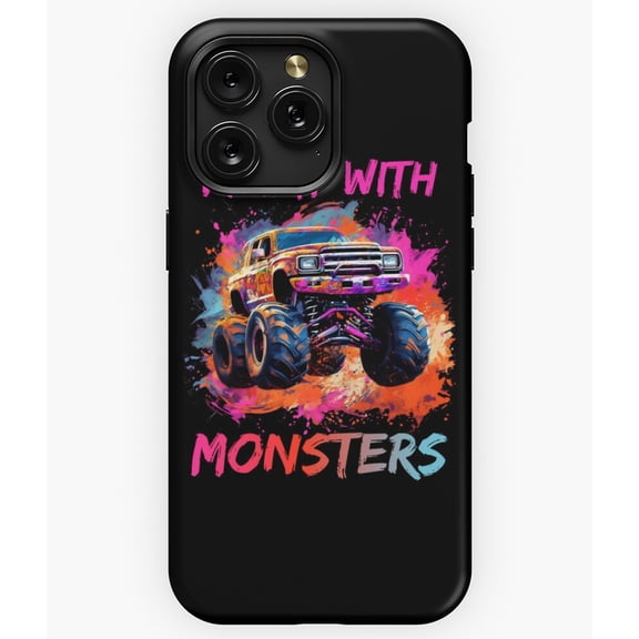 Monster Truck Big Retro Race Trucker Lover Jam A7373 Phone Case for iPhone 11 to 17 Pro Max