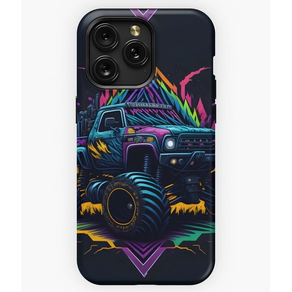 Monster Truck Big Wheels Jam Rally Art Arena Crusher Mud Racing Vehicle iPhone 11 12 13 14 15 16 17 Pro Max Case