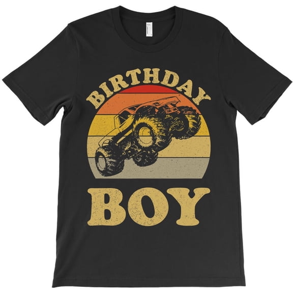 Monster Truck Birthday Boy Funny Vintage Retro Sunset For Boys - Viral Tee H15142 T-Shirt, for Men and Women, Up to Size 5XL
