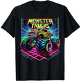 thumbnail image 1 of Monster Truck Birthday Party Retro Monster Trucks T-Shirt, 1 of 5