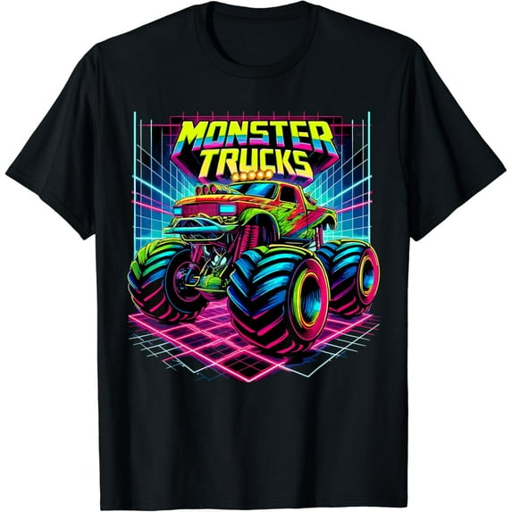 Monster Truck Birthday Party Retro Monster Trucks T-Shirt