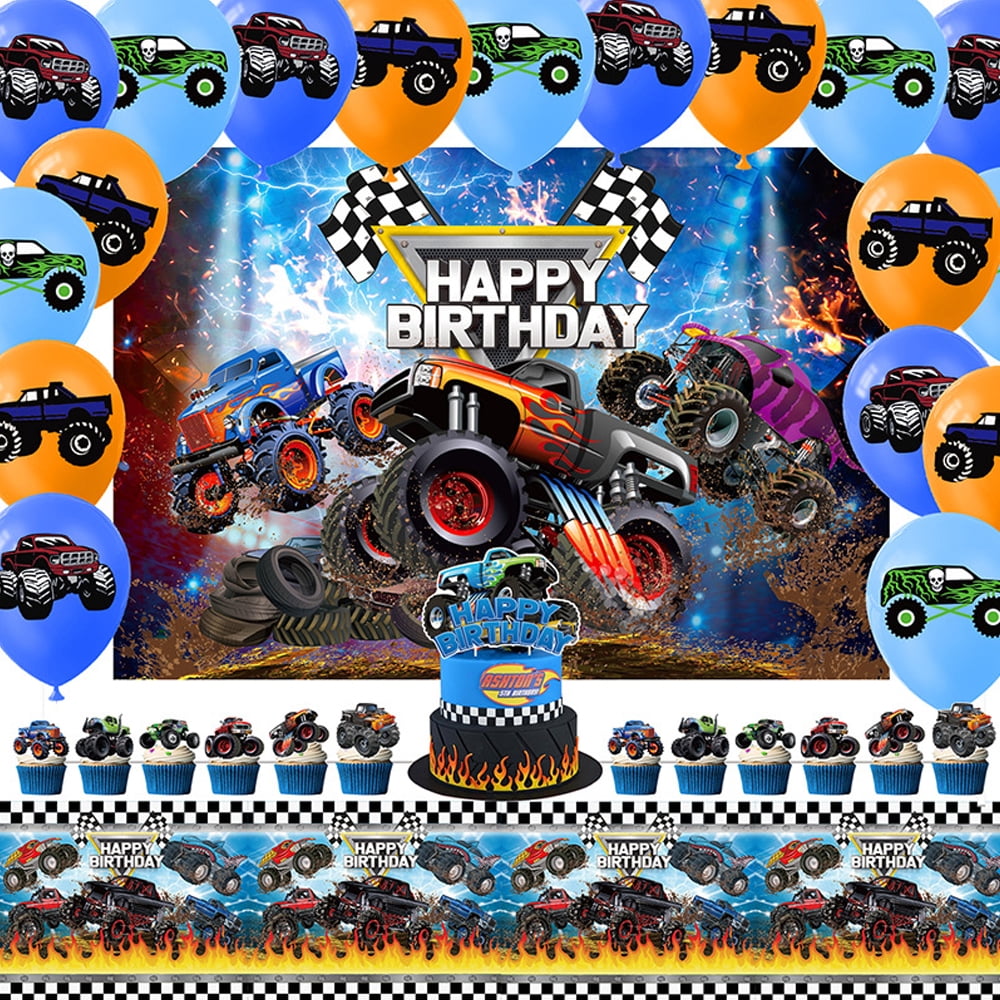 Monster Truck Birthday Party Supplies, Monster Truck Party Decorations ...