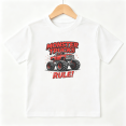 thumbnail image 1 of Monster Truck Boys Graphic Print T-Shirt, Cool Off-Road Racing Style 100% Cotton Kids Short Sleeve Tee, 1 of 5