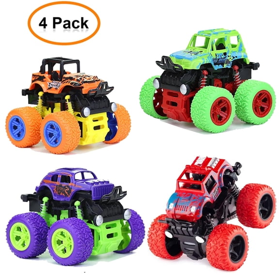 Monster Truck Car Toys for Toddlers 1-3 Years Old, Friction Powered Cars Push and Go Vehicles, Toddler Monster Car Toys Birthday Christmas Party Gifts for Boys Girls Age 2+