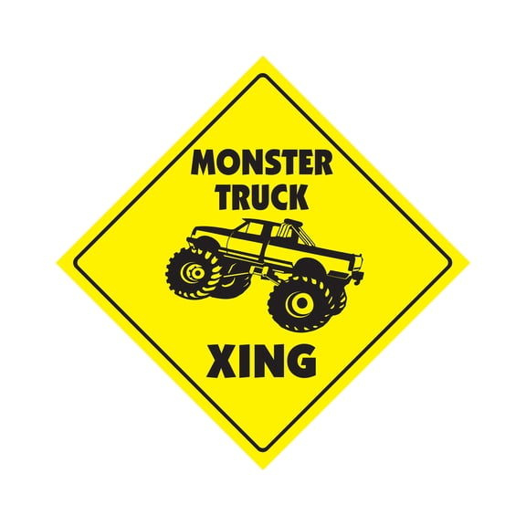 Monster Truck Crossing Decal Zone Xing | Indoor/Outdoor | 12" Tall jump race cage tires big foot