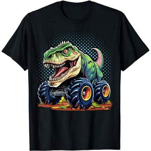 Monster Truck Dinosaur T-Rex Birthday Boy T-Shirt