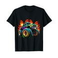 thumbnail image 1 of Monster Truck Flame Retro Monster Truck Birthday Boy Party T-Shirt, 1 of 5