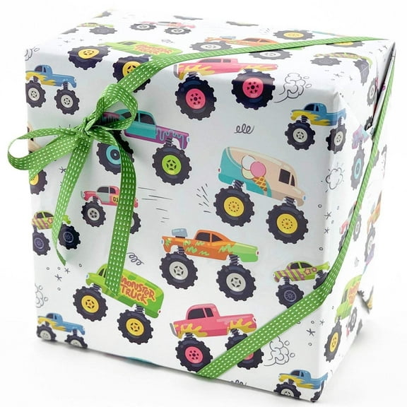Monster Truck Gift Wrap