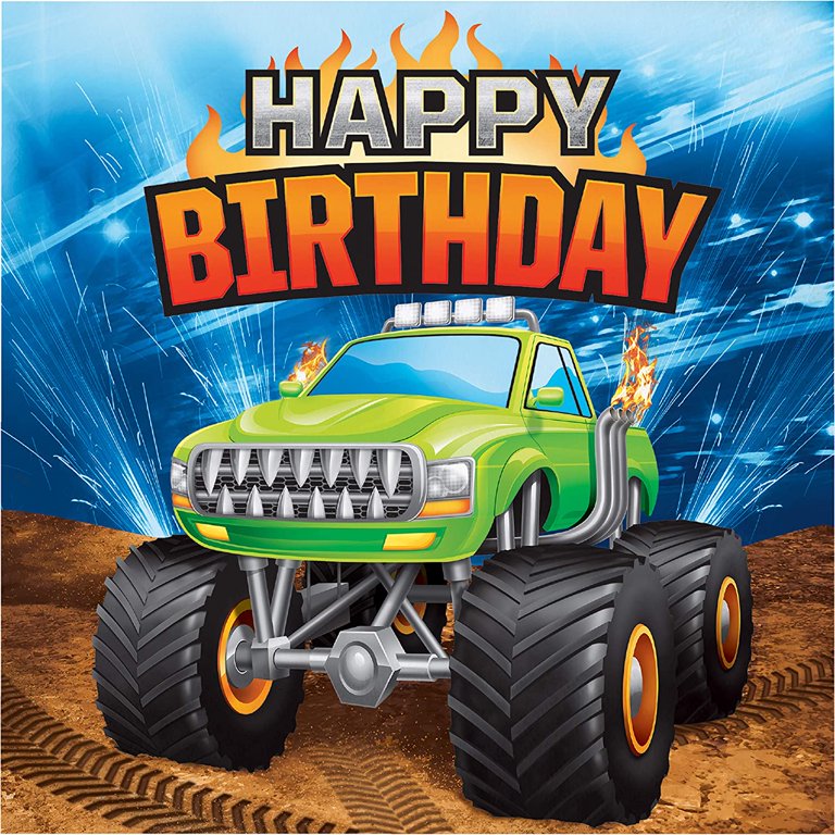 monster-truck-happy-birthday-paper-lunch-napkins-48-count-for-24-guests-walmart-com