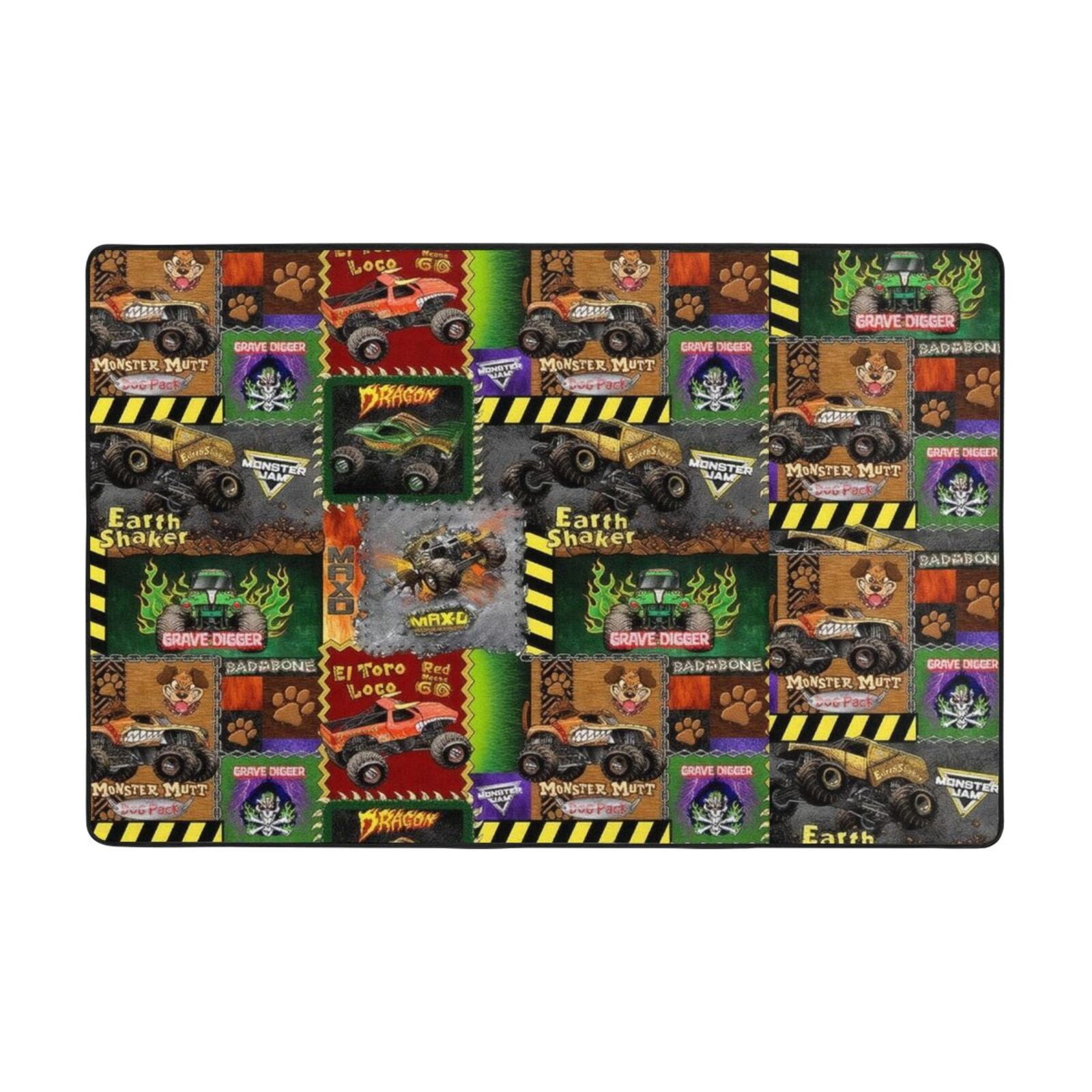 Monster Jam Rug Monster Truck Jam Area Rugs for Living Room Bedroom Washable Large ...