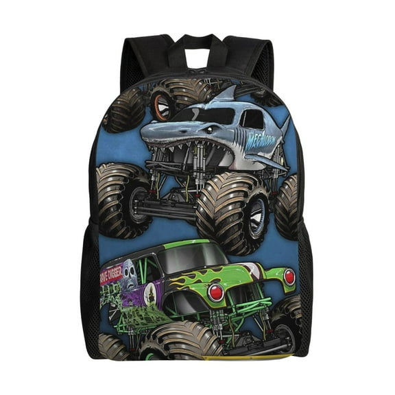 Monster Truck Jam Backpack Casual Daypack Backpacks Large Capacity Shoulder Backpack For Outdoor Travel
