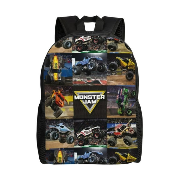 Monster Truck Jam Backpack Casual Daypack Backpacks For Women Men Lightweight Casual Laptop Backpack Adjustable Shoulder Strap Large Capacitytravel Hiking Backpack