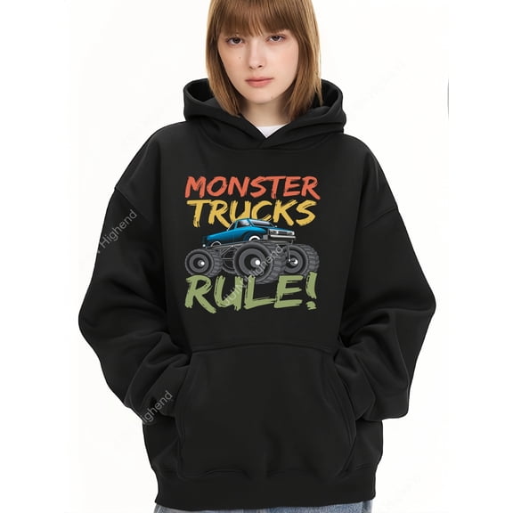 Monster Truck Jam Monster Trucks Rule Birthday GiftsRunning enthusiast hoodie, s & Leisure, Slim fit s top, Office worker s hoodie, Comfortable at home, hoodie