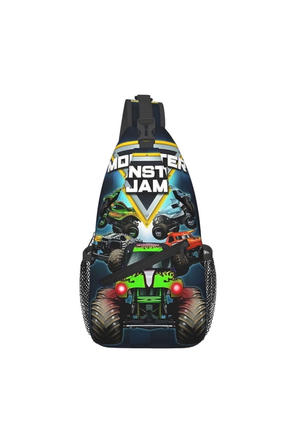 Monster Truck Jam Sling Bag Crossbody Sling Backpack Chest Bag Daypack Purses Shoulder Bag For Women Men Travel Hiking