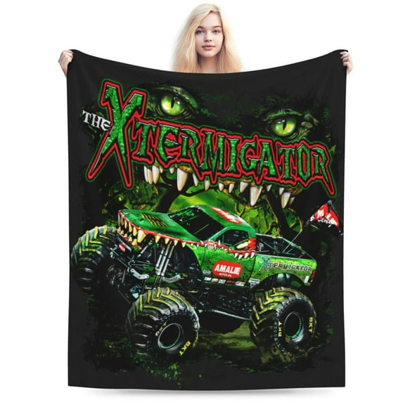 Monster Truck Jam Ultra-Soft Micro Fleece Blanket Cozy Blanket Thick Warm Plush Throw Blanket Sofa Cushion, Warm Flannel Blanket For Living Room Bedroom 80"X60"