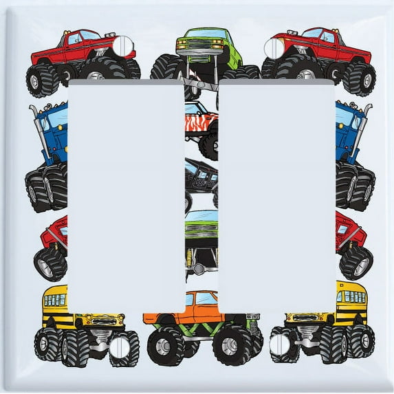 Monster Truck Light Switch Plates and Outlet Covers Monster Truck Children's Wall Décor by Presto Chango Decor