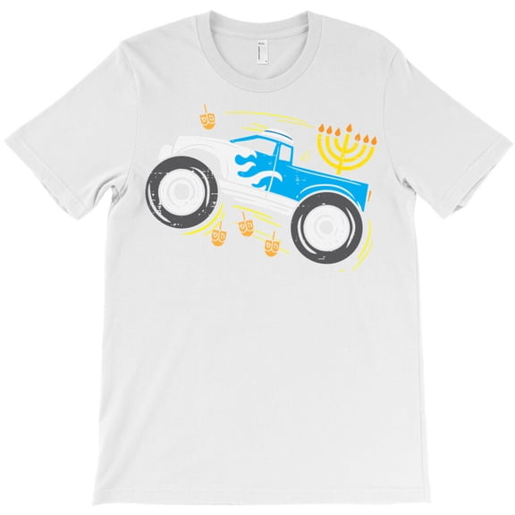 Monster Truck Menorah Dreidel Toddler Boys Hanukkah Kids Themed Holiday - Relaxed Look G34219 Unisex T-Shirt, Up to Size 5XL