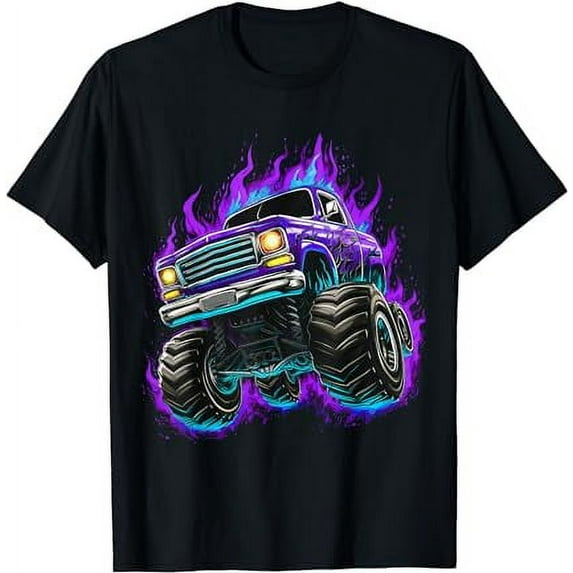 Monster Truck Retro Vintage Sunset Monster Truck Boys Mens T-Shirt