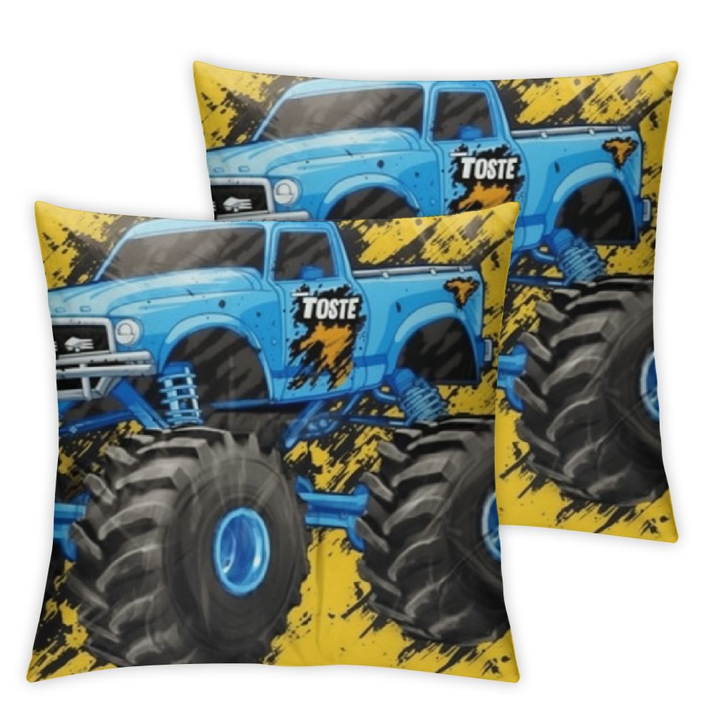 Monster Truck Tires Pillow Covers Silk Pillowcase for Hair and Skin