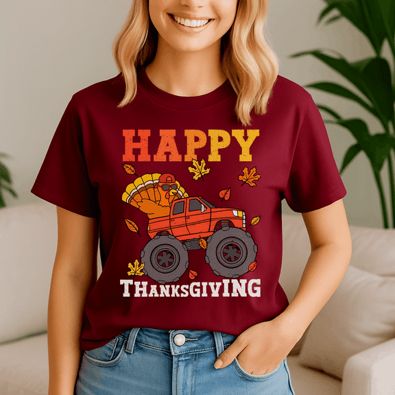 Monster Truck Turkey Happy Thanksgiving Kids Toddler Boys, Thanksgiving Shirt,Turkey Tee,Holiday Gift ,Happy Thanksgiving Tshirt,Turkey Day,Family Gobble ,Pumpkin,