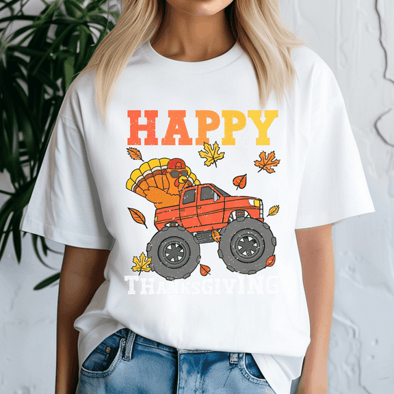 Monster Truck Turkey Happy Thanksgiving Kids Toddler Boys, Thanksgiving Shirt,Turkey Tee,Holiday Gift ,Happy Thanksgiving Tshirt,Turkey Day,Family Gobble ,Pumpkin,