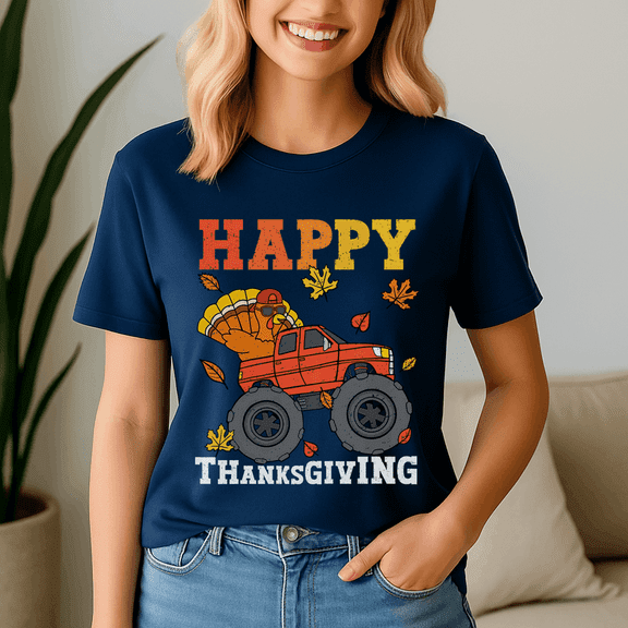 Monster Truck Turkey Happy Thanksgiving Kids Toddler Boys, Thanksgiving Shirt,Turkey Tee,Holiday Gift ,Happy Thanksgiving Tshirt,Turkey Day,Family Gobble ,Pumpkin,