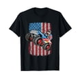 thumbnail image 1 of Monster Truck USA Flag Patriotic Boys Men 4th of July T-Shirt, 1 of 5