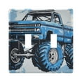 thumbnail image 1 of Monster Truck and Star Light Switch Plate Covers 2 Gang Wall Plate Plastics Outlet Covers for Kitchen Home Office Decor, 1 of 8
