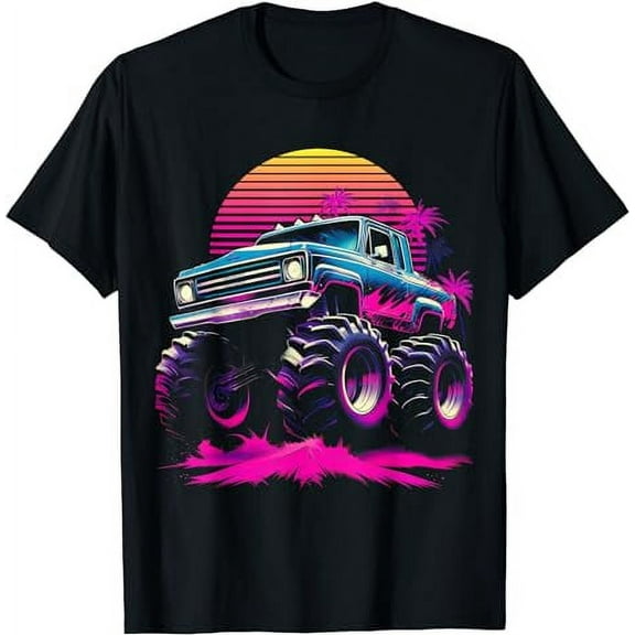 Monster Truck for Toddlers, Kids Monster Truck Retro Vintage T-Shirt