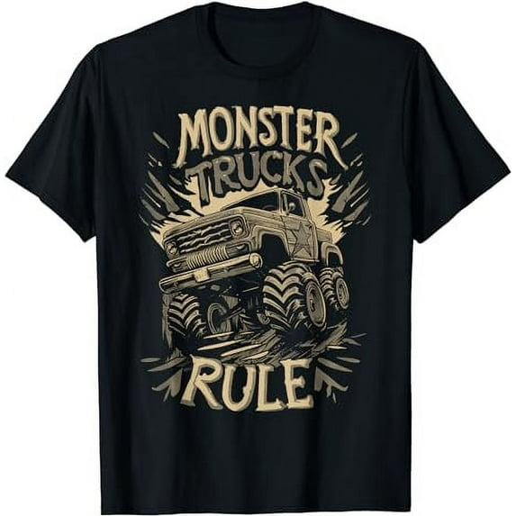 Monster Truck for Toddlers, Kids Monster Truck Vintage Retro T-Shirt