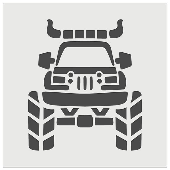 Monster Truck with Bull Horns DIY Cookie Wall Craft Stencil - 3.5 Inch