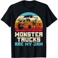 thumbnail image 1 of Monster Trucks Are Jam Sunset Retro Racing Men Boys Gift T-Shirt, 1 of 5