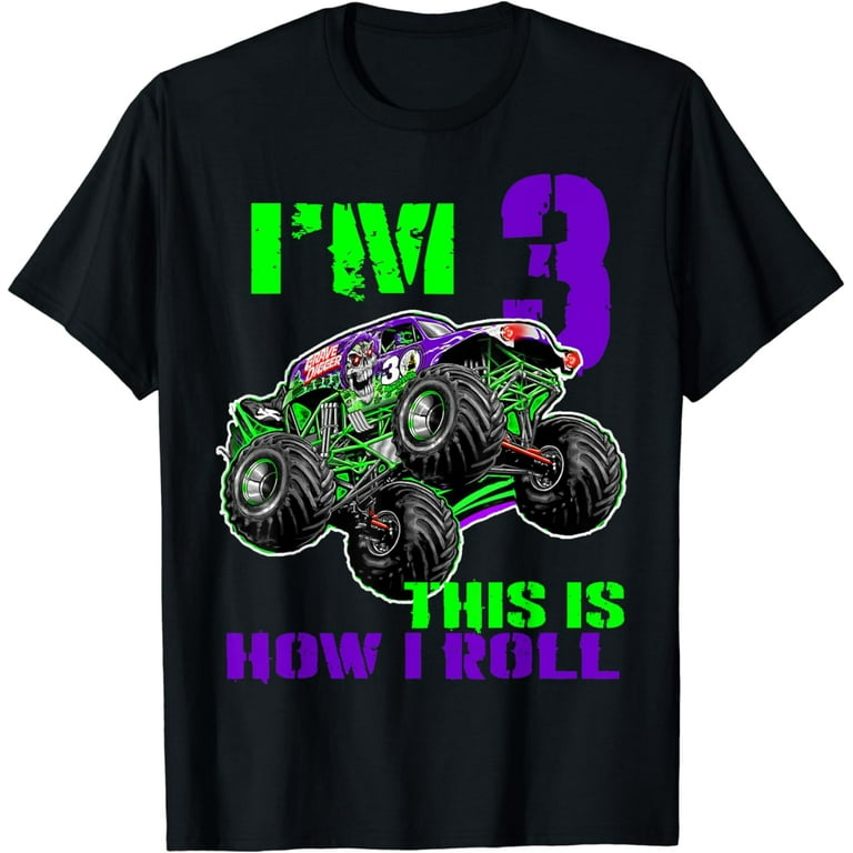 Monster Truck Green I Roll 3rd Birthday T Shirt Monster Truck Green I Roll 3rd Birthday T Shirt