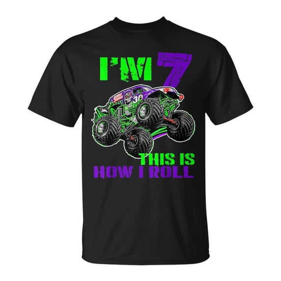 Monster Trucks Are My Jam 7Th Birthday Boy 7 Years Old Unisex TShirt