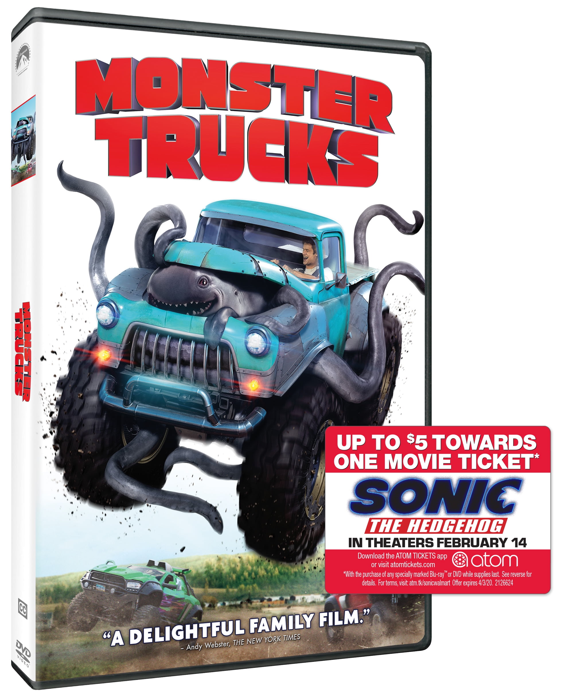 Monster Trucks (DVD + Sonic the Hedgehog Movie Ticket Offer