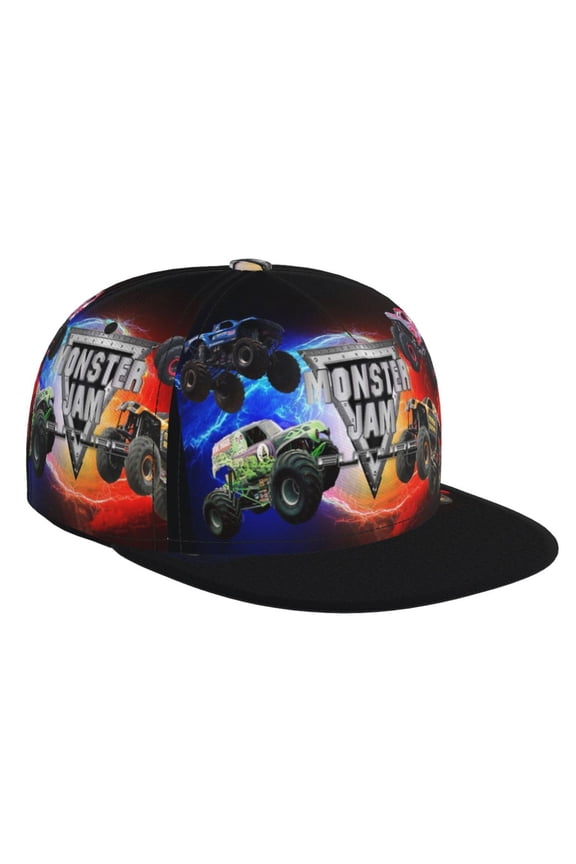 Monster Trucks-Ja-m Brim Bill Baseball Cap Adjustable Snapback Hat Hip Hop Dad Caps Men Women