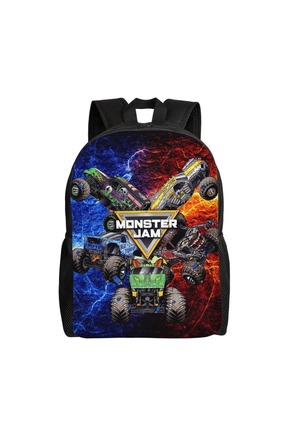 Monster Trucks-Ja-m Lightweight Backpack Laptop Shoulders Bag Bookbag Daypack Travel Women Men