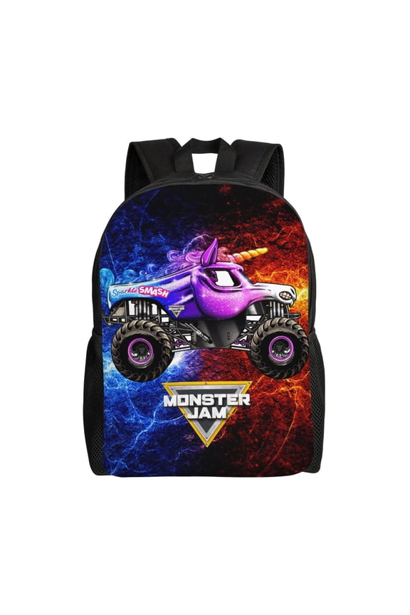 Monster Trucks-Ja-m Lightweight Backpack Laptop Shoulders Bag Bookbag Daypack Travel Women Men