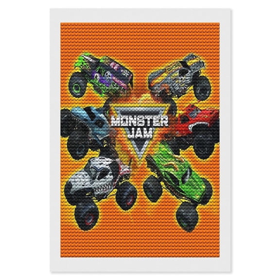 Monster Trucks-Ja-m Picture Paintings Canvas Diamond Art Prints Wall Hang Decoration Home Game Gifts