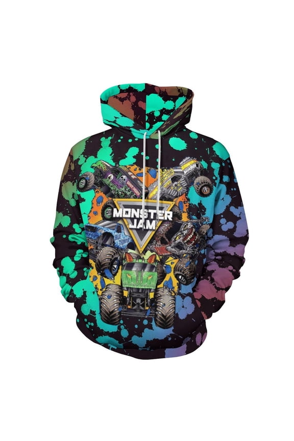 Monster Trucks-Ja-m Pullover Hoodie Casual Hooded Long Sleeves Sweatshirts Women Men