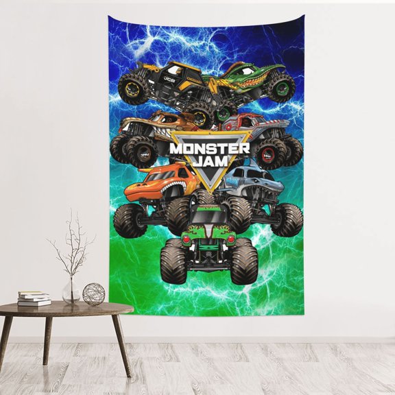 Monster Trucks-Ja-m Tapestry 60 x 40 Wall Hanging Tapestries Art Banner for Bedroom Dorm Living Room Decorate